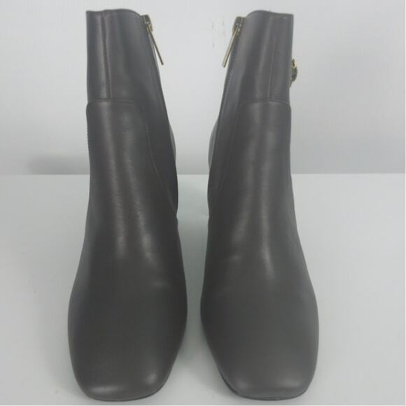 Kurt Geiger Chelsea Square Toe Bootie Brown Leather Ankle Block Heel Size 41 - Picture 3 of 15